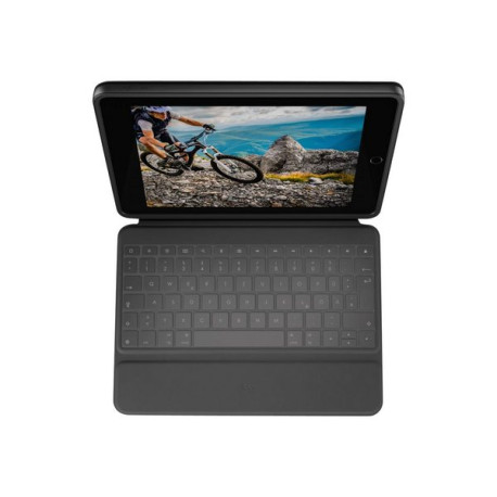 Logitech Rugged Folio - Custodia tastiera e carta - Apple Smart connector - QWERTY - Spagnola - per Apple 10.2-inch iPad (7^ ge
