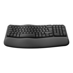 Logitech Ergo Series Wave Keys for Business - Tastiera - senza fili - 2.4 GHz, Bluetooth 5.1 LE - QWERTY - Spagnola - Europea -