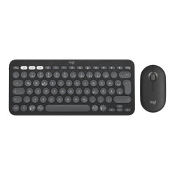 Logitech Pebble 2 Combo - Set mouse e tastiera - senza fili - Bluetooth LE - QWERTY - Spagnola - tonal graphite