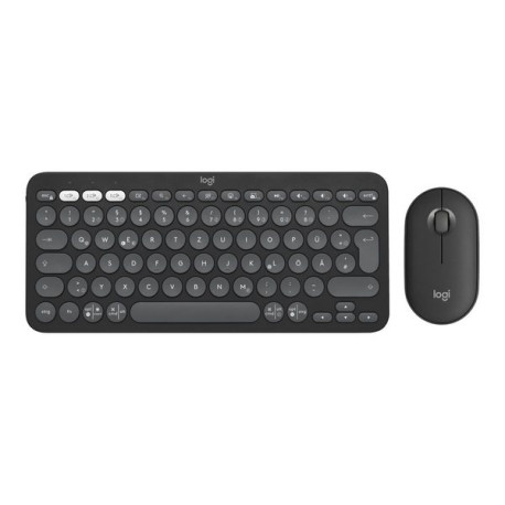 Logitech Pebble 2 Combo - Set mouse e tastiera - senza fili - Bluetooth LE - QWERTY - Spagnola - tonal graphite