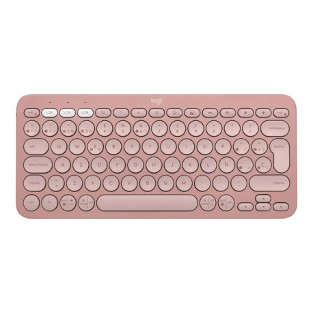 Logitech Pebble Keys 2 K380s - Tastiera - senza fili - Bluetooth LE - QWERTY - Spagnola - tonal rose