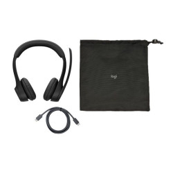 Logitech Zone 305 - Cuffie con microfono - over ear - Bluetooth - senza fili - USB-C tramite adattatore Bluetooth - isolamento 