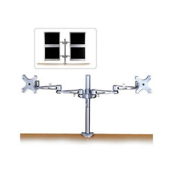 Lindy Dual Adjustable LCD Arms - Componente di montaggio (2 bracci snodati) - per 2 display LCD - argento - dimensione schermo: