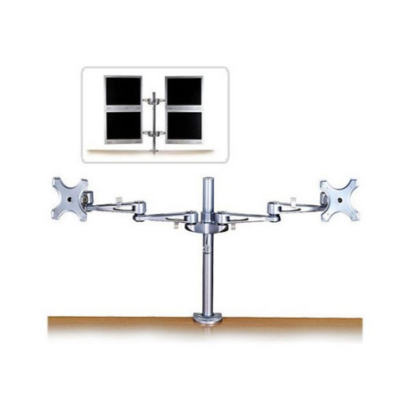 Lindy Dual Adjustable LCD Arms - Componente di montaggio (2 bracci snodati) - per 2 display LCD - argento - dimensione schermo: