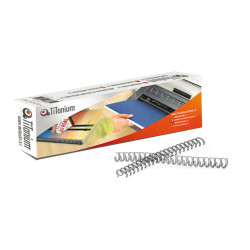 Dorsi spirale - metallo - 34 anelli passo 3:1 - 6 mm - silver - Titanium - scatola 50 pezzi