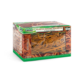 Elastici - misure assortite - 500 gr - caucciù - avana - Lebez