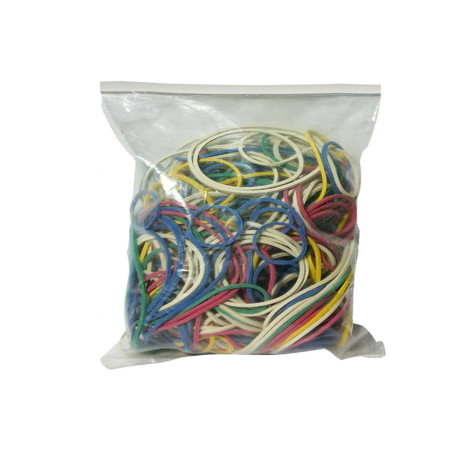 Elastici - misure e colori assortiti - 1 kg - gomma - Markin - conf. 10 sacchetti (100 gr cad)