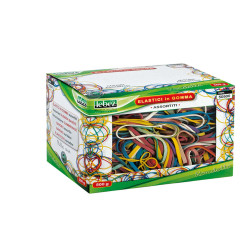 Elastici - misure e colori assortiti - 500 gr - gomma - Lebez