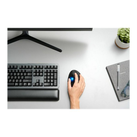 Kensington Pro Fit Ergo TB450 - Trackball - ergonomico - ottica - 7 pulsanti - senza fili - Bluetooth, 2.4 GHz - ricevitore wir