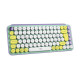 Logitech POP Keys tastiera Universale RF senza fili + Bluetooth QWERTY Portoghese Verde, Viola, Bianco, Giallo