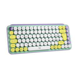 Logitech POP Keys tastiera Universale RF senza fili + Bluetooth QWERTY Portoghese Verde, Viola, Bianco, Giallo