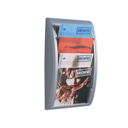Espositore da parete Quick Fit System - 4 tasche A4 verticali - grigio - Paperflow