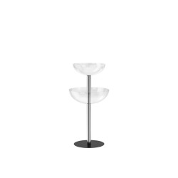 Espositore da terra con 2 semisfere contenitori - Ø 50 cm / Ø 40 cm - altezza 116 cm - Tecnostyl