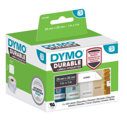 Rotolo 850 etichette LW Durable 1933083 - 25 x 25 mm - PP - bianco - Dymo - conf. 2 rotoli