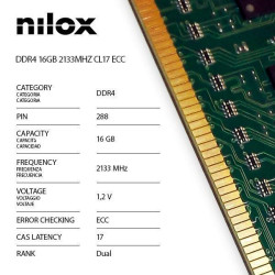 NILOX TECH - RAM DDR4 16GB 2133MHZ ECC CL17