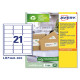 Etichette adesive - in carta riciclata - permanenti - 63,5 x 38,1 mm - 21 et/fg - 100 fogli - bianco - Avery