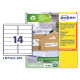 Etichette adesive - in carta riciclata - permanenti - 99,1 x 38,1 mm - 14 et/fg - 100 fogli - bianco - Avery