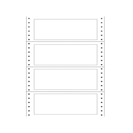 Etichette adesive a modulo continuo TT951 - in carta - corsia singola - permanenti - 140 x 60 mm - 4 et/fg - 100 fogli - bianco