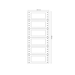 Etichette adesive a modulo continuo TT956 - in carta - corsia singola - permanenti - 64 x 34 mm - 6 et/fg - 200 fogli - bianco 