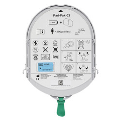 Batteria + Elettrodi Adulti Defibrillatore Heartsine Samaritan 300P / 350P Piastre Adulto 4 anni Pad-Pak-03