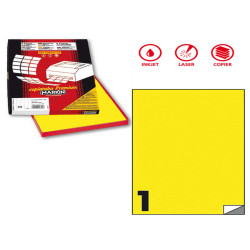 Etichette adesive C/503 - in carta - permanenti - 210 x 297 mm - 1 et/fg - 100 fogli - giallo fluo - Markin