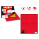 Etichette adesive C/519 - in carta - permanenti - 105 x 148,5 mm - 4 et/fg - 100 fogli - rosso fluo - Markin