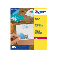 Etichette adesive coprenti BlockOut - in carta - permanenti - 63 x 38,1 mm - 21 et/fg - 25 fogli - bianco - Avery