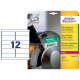 Etichette adesive extra resistenti - in PE - laser - 99,1 x 42,3 mm - 12 et/fg - 10 fogli - bianco - Avery