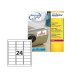 Etichette adesive extra strong L6141 - in poliestere - laser - permanenti - 63,5 x 33,9 mm - 24 et/fg - 20 fogli - bianco - Ave