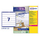 Etichette adesive L4760 - in carta - angoli arrotondati - permanenti - 192 x 38 mm - 7 et/fg - 25 fogli - bianco coprente - Ave
