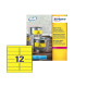 Etichette adesive L6107 - in poliestere - laser - permanenti - 99,1 x 42,3 mm - 12 et/fg - 20 fogli - giallo fluo - Avery