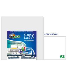 Etichette adesive LP3P - in PE - laser - permanenti - 297 x 420 mm - 1 et/fg - 250 fogli - bianco - Tico