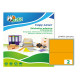 Etichette adesive LP4F - in carta - angoli arrotondati - permanenti - 200 x 142 mm - 2 et/fg - 70 fogli - arancio fluo - Tico