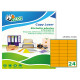 Etichette adesive LP4F - in carta - con margini - permanenti - 70 x 36 mm - 24 et/fg - 70 fogli - arancio fluo - Tico