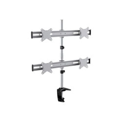 SOPAR Plano Desk 23-1010 Q - Kit montaggio (montaggio su scrivania) - per 4 monitor - Alluminio - argento - dimensione schermo: