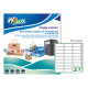 Etichette adesive PC4 - in poliestere - laser - permanenti - 61 x 286 mm - 27 et/fg - 100 fogli - trasparente - Tico
