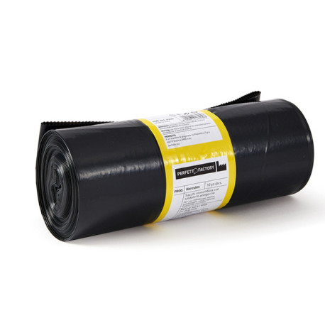 Sacchi per rifiuti Hercules - 90x120 cm - 150 L - 50 micron - nero - PerfettoFactory - rotolo da 10 sacchetti