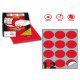Etichette adesive R/310 - in carta - permanenti - tonde - diametro 60 mm - 12 et/fg - 100 fogli - rosso fluo - Markin