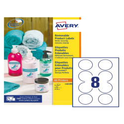 Etichette adesive tonde L4850 - in carta - rimovibili - diametro 63,5 mm - 8 et/fg - 25 fogli - bianco - Avery