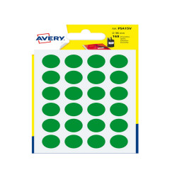 Etichette adesive tonde PSA - in carta - permanenti - diametro 15 mm - 24 et/fg - 7 fogli - verde - Avery