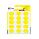 Etichette adesive tonde PSA - in carta - permanenti - diametro 19 mm - 15 et/fg - 6 fogli - giallo - Avery