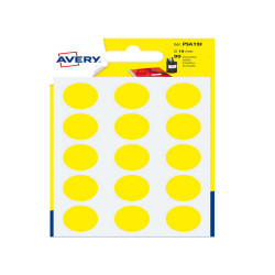 Etichette adesive tonde PSA - in carta - permanenti - diametro 19 mm - 15 et/fg - 6 fogli - giallo - Avery