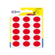 Etichette adesive tonde PSA - in carta - permanenti - diametro 19 mm - 15 et/fg - 6 fogli - rosso - Avery