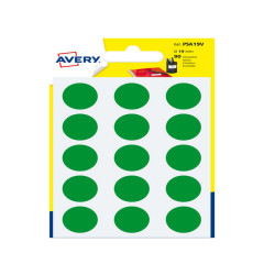 Etichette adesive tonde PSA - in carta - permanenti - diametro 19 mm - 15 et/fg - 6 fogli - verde - Avery