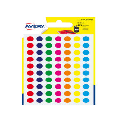 Etichette adesive tonde PSA - in carta - permanenti - diametro 8 mm - 70 et/fg - 6 fogli - colori assortiti - Avery