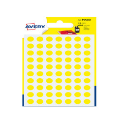 Etichette adesive tonde PSA - in carta - permanenti - diametro 8 mm - 70 et/fg - 7 fogli - giallo - Avery