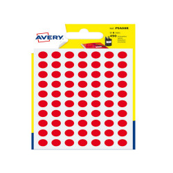 Etichette adesive tonde PSA - in carta - permanenti - diametro 8 mm - 70 et/fg - 7 fogli - rosso - Avery