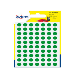 Etichette adesive tonde PSA - in carta - permanenti - diametro 8 mm - 70 et/fg - 7 fogli - verde - Avery