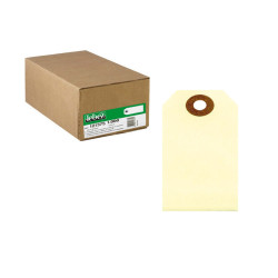 Etichette per spedizioni - in cartoncino - con foro - 120 x 60 mm - avana - Lebez - conf. 1000 pezzi