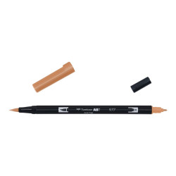 ABT - Pennarello a pennello a doppia calligrafia - marrone sabbia - inchiostro base acqua - 0.8 mm / 0.8 mm fine